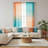2 Panel Gradient Color Sheer Voile Curtains Pastoral Rustic Window Screen Drape Panel Tulle Curtains Translucent Gauze Curtain Drapes Gradient Blue Orange 132*160cm/51.96*62.99in