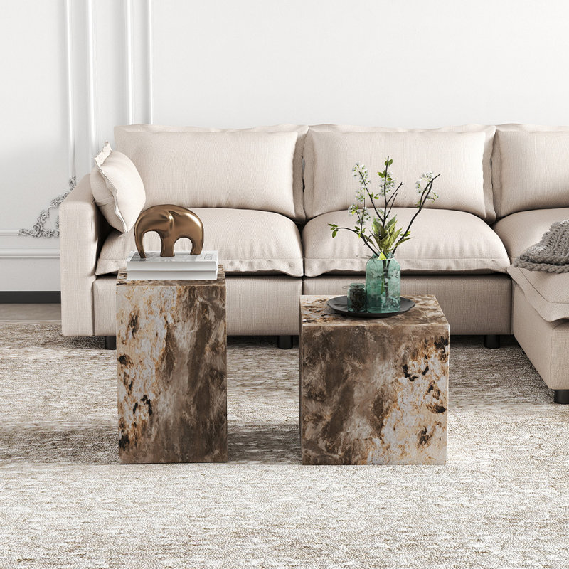 End Table Set (Set Of 2), Beige