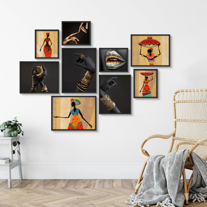 Art moderne d'inspiration africaine, petit décor, Noir