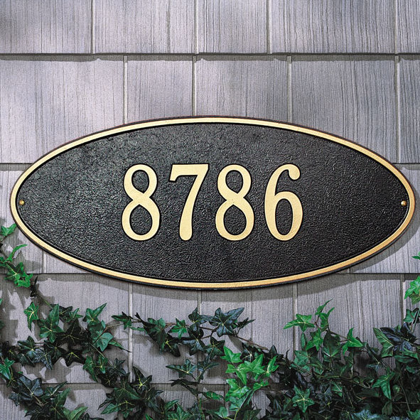 Madison 1-Line Wall Address Plaque, Bronze and Gold, Yes