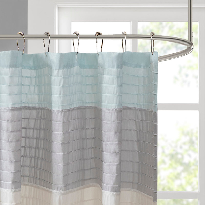 Rideau de douche en fausse soie Dupioni, Turquoise