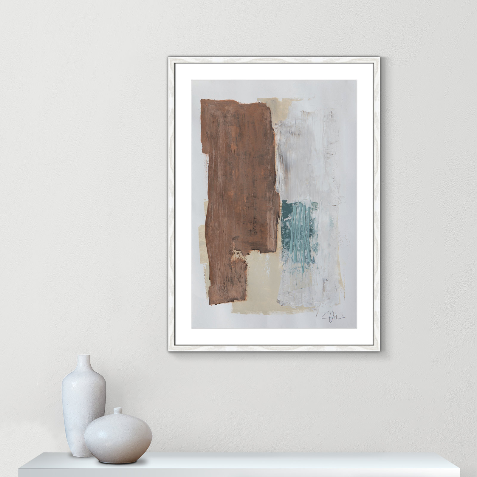 Together We Work I Print, 35.5" H x 25.5" W x 0.75" D, White Framed