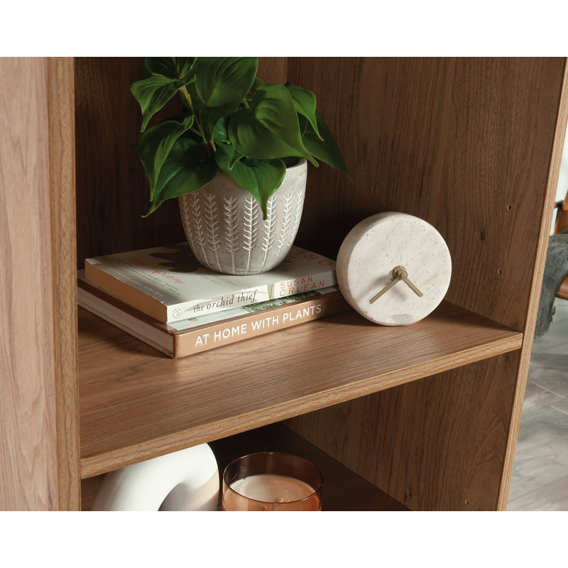 Serene Walnut and Black Adjustable Storage Cabinet with Doors