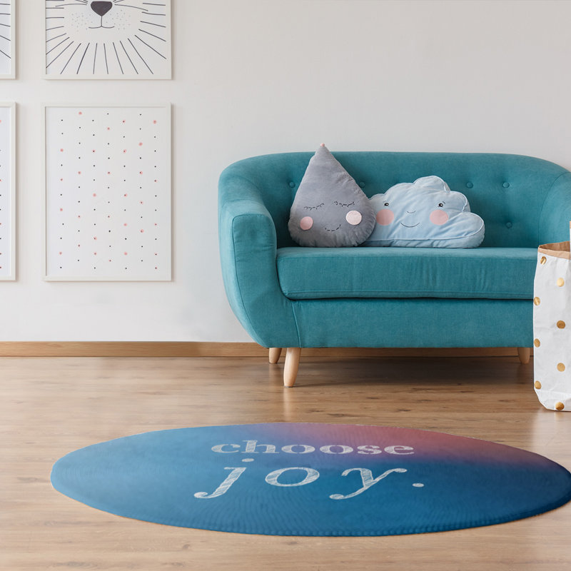 Quotes Chenille Indoor Rug, Round 5'