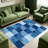 Blue and Light Blue area rugs for Living Room, Soft and Comfortable, Suitable for all seasons, easy to maintain, machine washable Indoor floor mat, Under Table Farmhouse suitable for Bedroom, Dining Room, Study,  Balcony, Home Decor Patio-413106428