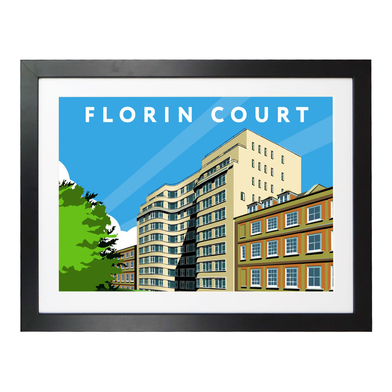 Florian Court by Richard O'Neil - Print, 44 cm H x 54 cm W x 2.2 cm D, Black Wood Frame