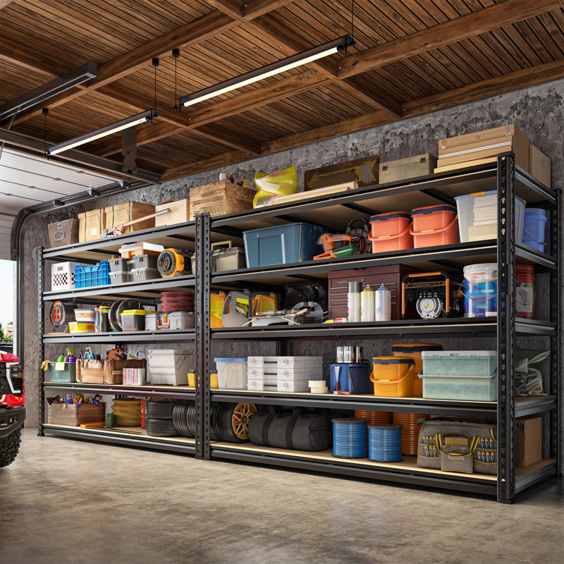 59.8" Extra Wide Heavy Duty Storage Shelves - Adjustable Garage Shelving Unit, Large Capacity, Tool-free Assembly