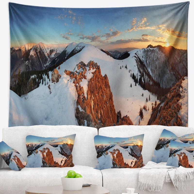 Tapisserie panorama à paysage slovaque congelée, H 32 po x l 39 po
