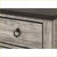 Table de chevet 2 tiroirs contemporaine en bois deux tons gris avec boutons en métal