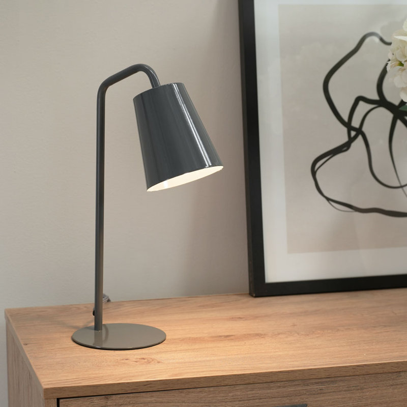 Reubin Metal Table Lamp, Grey, No