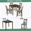 Ensemble de table de salle à manger à hauteur de comptoir 5 pièces en bois, table de salle à manger avec 4 chaises pour le salon, la cuisine et la salle à manger