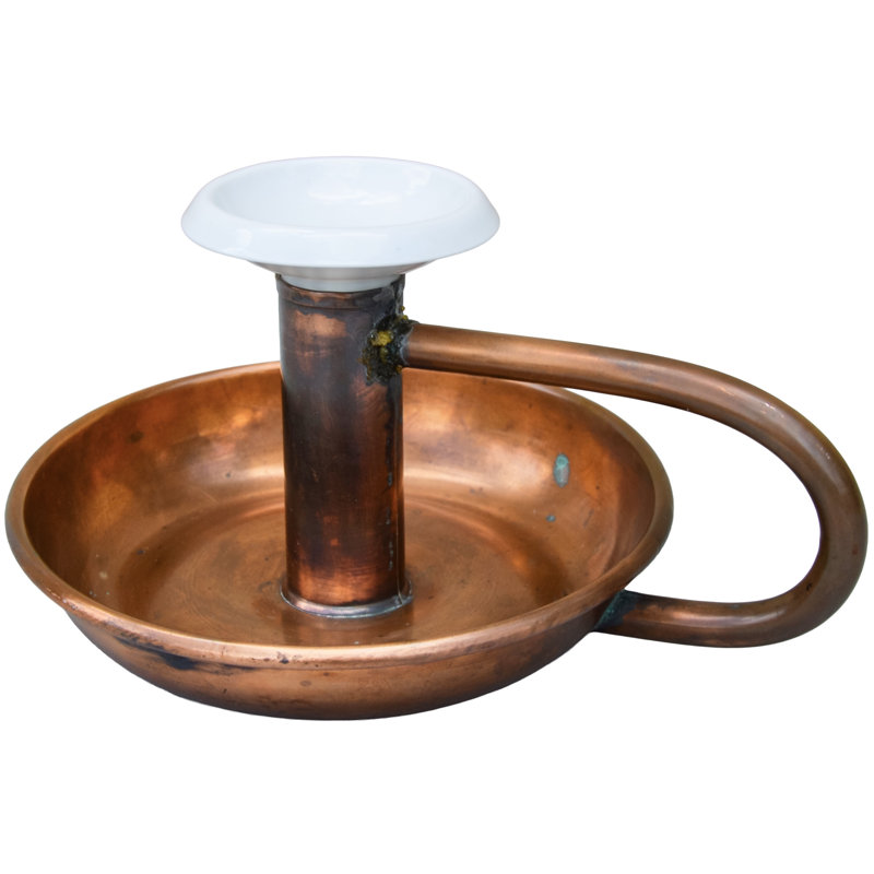 Handmade Americana Copper Candleholder With Ceramic Top