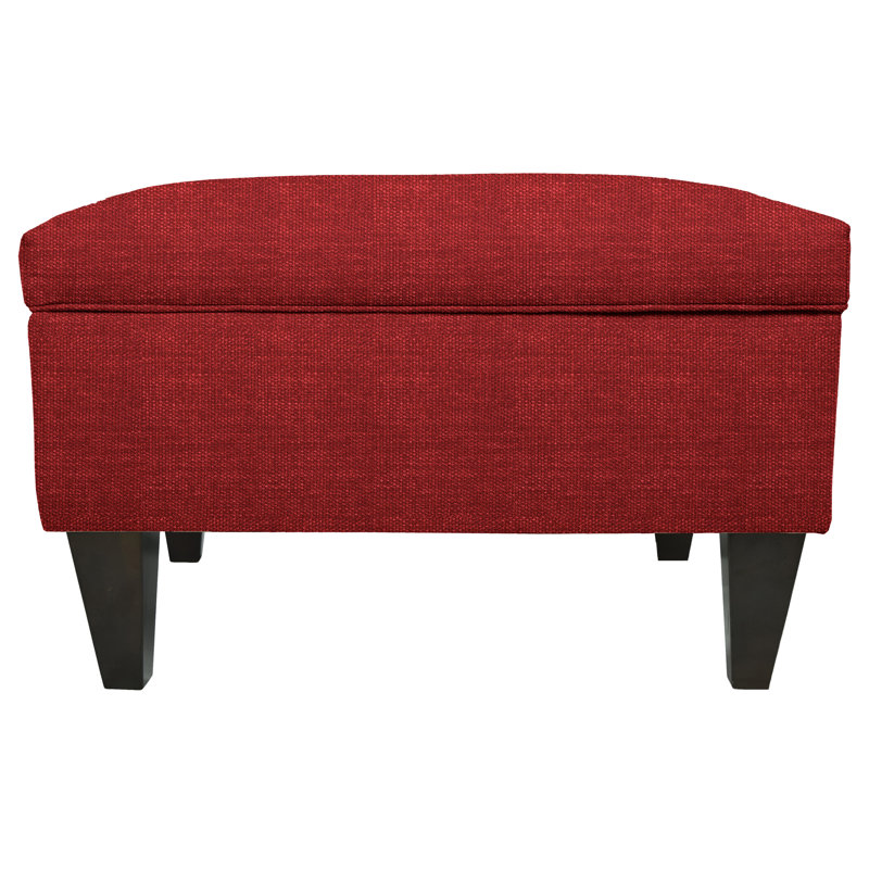 Zaylee Velvet Ottoman, Ruby