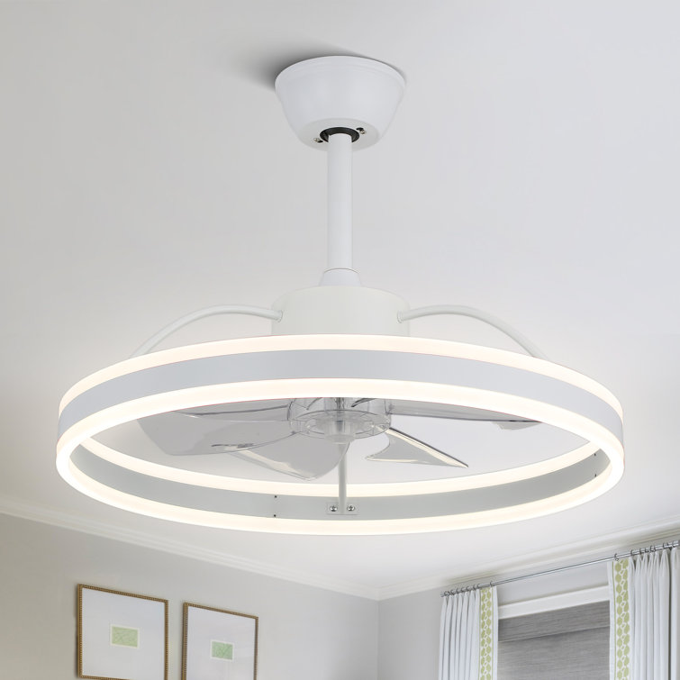 Jucel 24" Modern Smart Reversible Ceiling Fan with Light and APP Control, 6-Speed Dimmable LED Fan Lights
