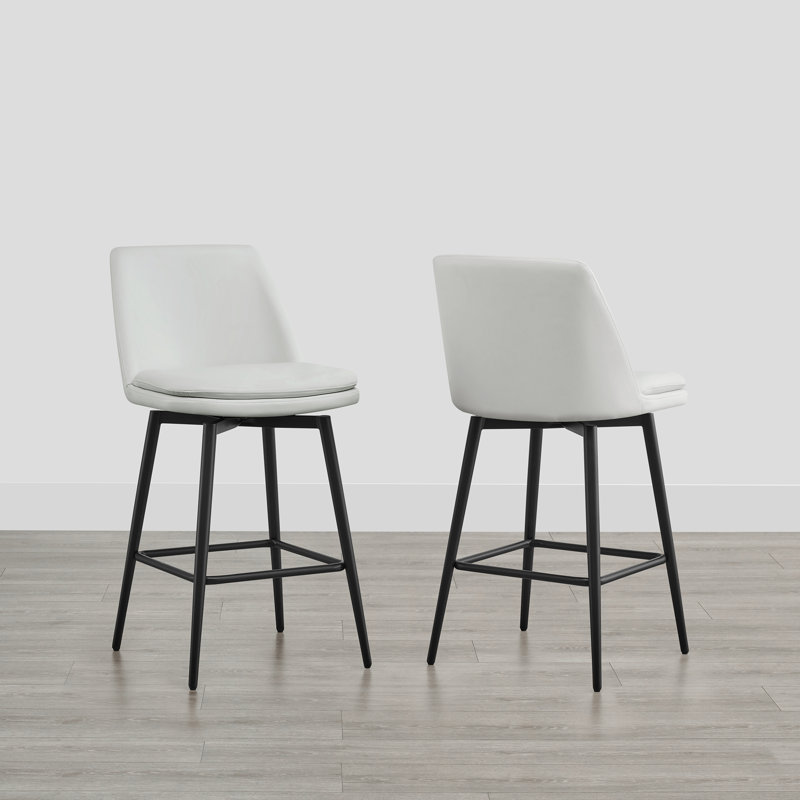 Tabouret Betzalel, Tabouret de comptoir (siège d'une hauteur de 27 p, Blanc