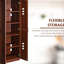 Garde-manger de cuisine à 2 portes de 160 cm (63 po), armoire brune avec 5 étagères et 2 tablettes réglables pour une organisation intelligente de la salle à manger. Rangement élégant pour pichets et carafes.