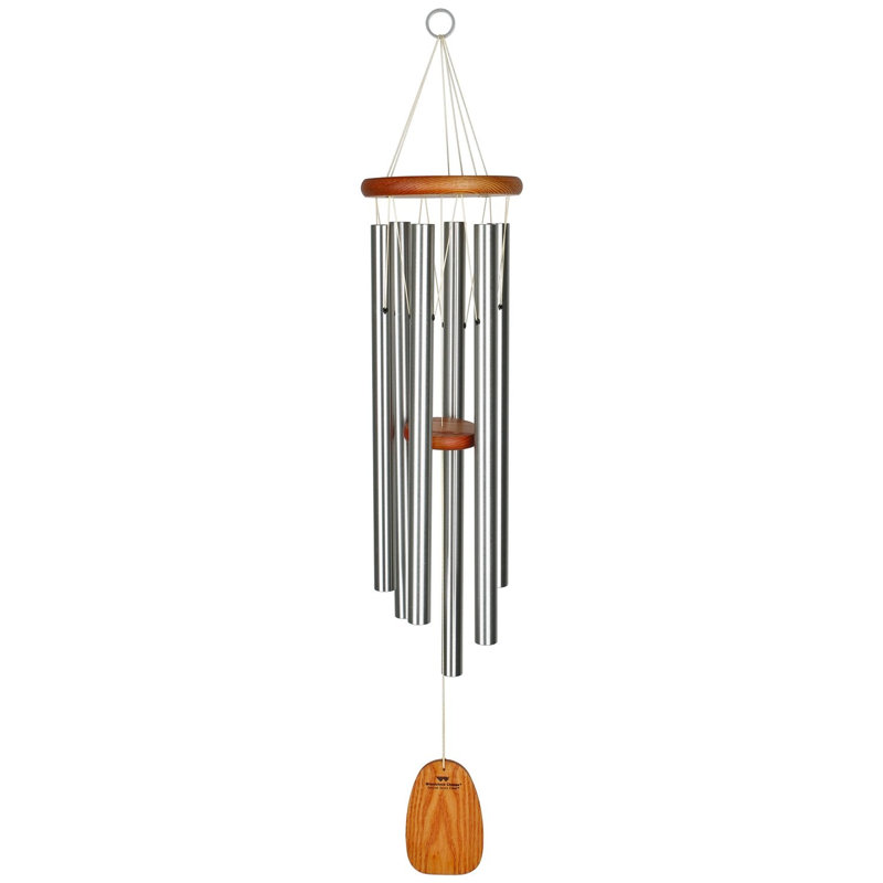 Carillon Woodstock Chimes, H 16 po x l 4 po x P 4 po, Argent / brun clair