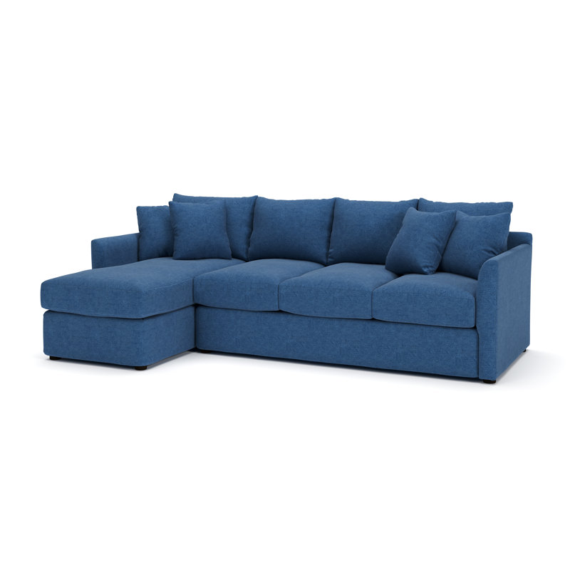 Cecelia Upholstered Chaise Sectional, Left Hand Facing, Classic Indigo Denim