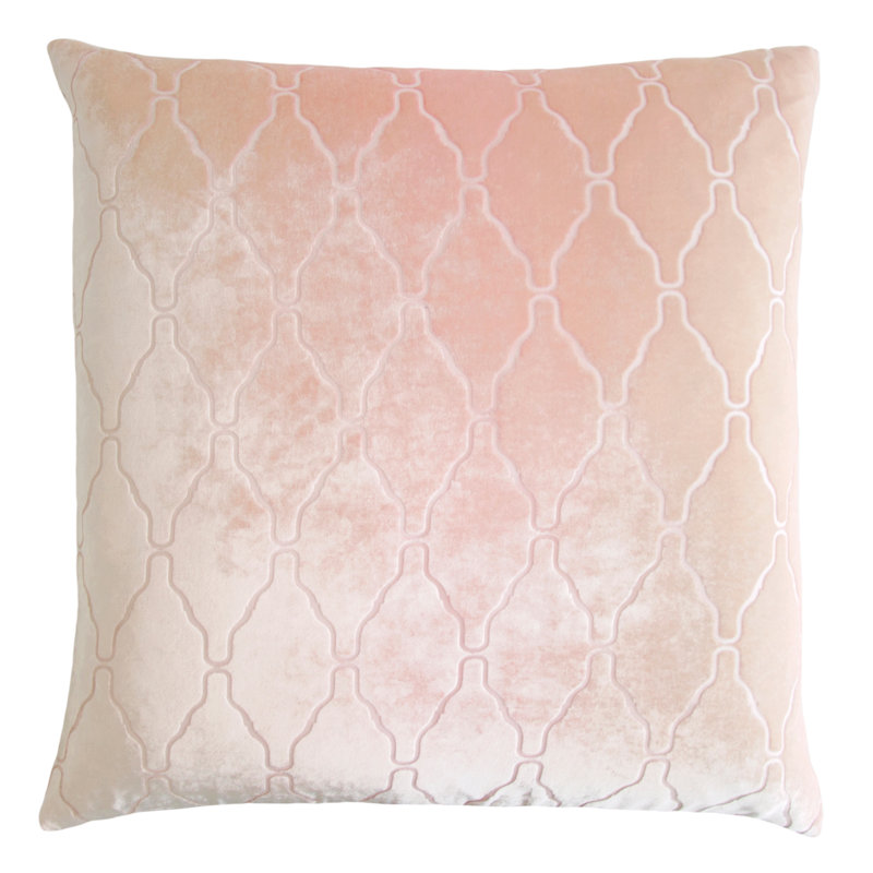 Velvet Throw Pillow, Square 26"H x 26"W, Blush
