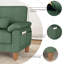 Canapé 71 pouces en velours côtelé 2 places avec structure en bois massif, coussin de siège à ressorts et deux coussins décoratifs - vert-745357162