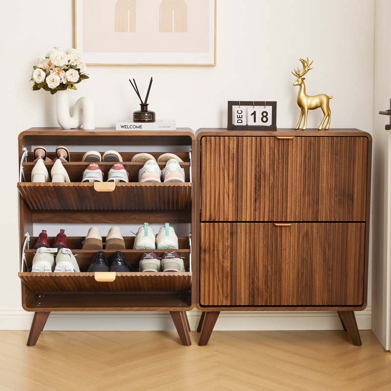 Armoire de rangement pour chaussures 16 paires, Noyer