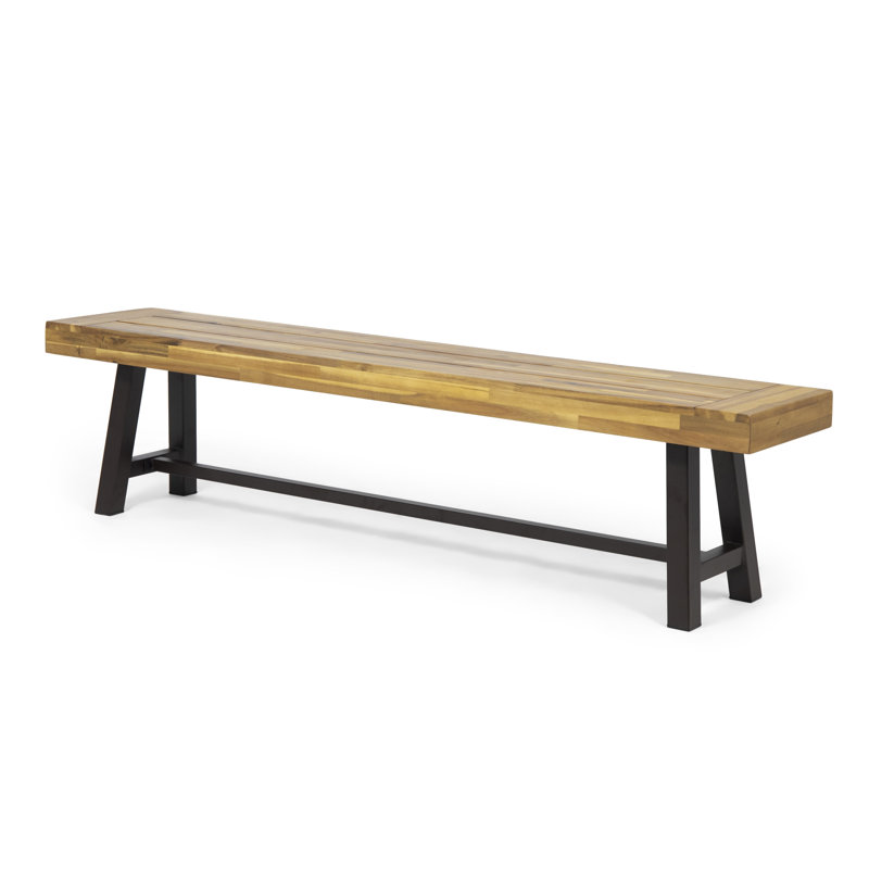 Banc de pique-nique Meghans, Teck / métal Rustique