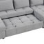 Canapé-lit modulaire surdimensionné en U de 110,2 po avec canapé-lit modulaire polyvalent avec méridiennes de rangement doubles et deux ports USB pour le salon, gris