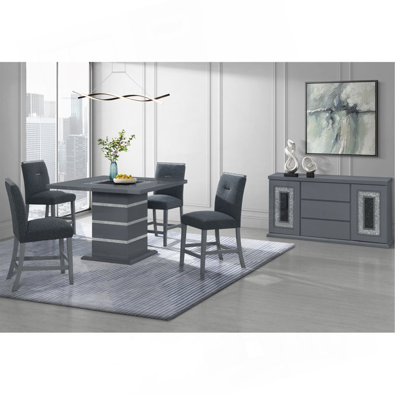 TABOURETS DE BAR ARIYA GRIS FONCÉ 2PK