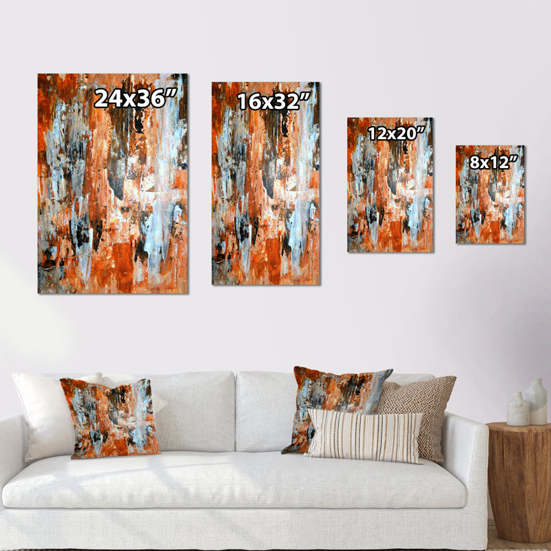 «Brown Meets Tan Modern Art» - Décoration murale moderne et contemporaine sur toile, H 36 po x l 24 po x P 1 po, Toile tendue