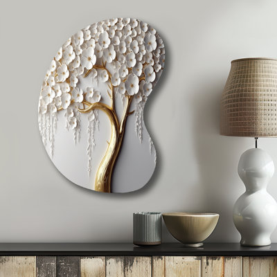 Olney - Décoration murale arbre en forme de flèche florale irrégulière en métal