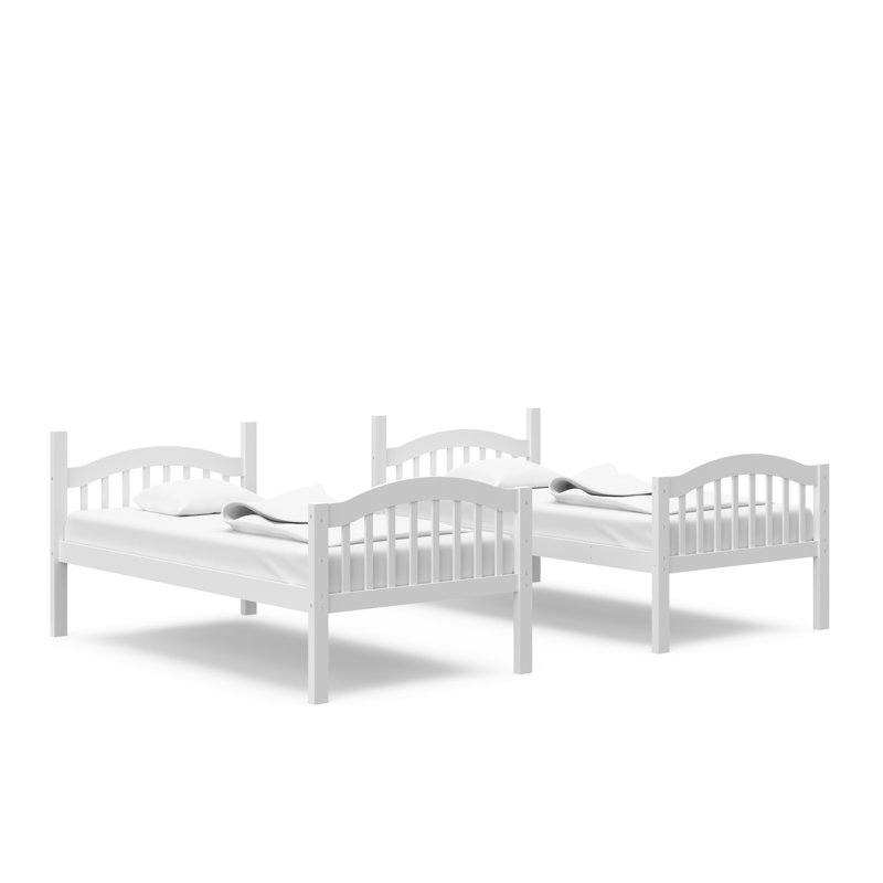 Long Horn Twin Over Twin Solid Wood Standard Bunk Bed by Storkcraft, White