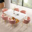 Rectangle Pedestal Dining Set with Woven Dining Chair-602973851-602973824