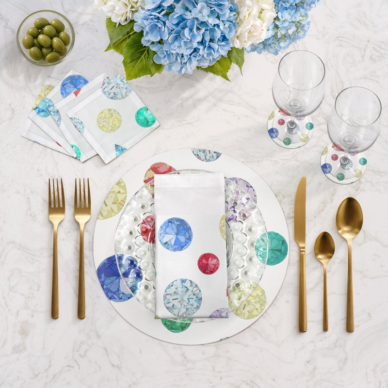 Jewel Pebble 16" Vinyl Placemat, White