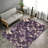 Purple Damask Floral 5' X 7' Area Rug, For Bedroom, Formal Living Room