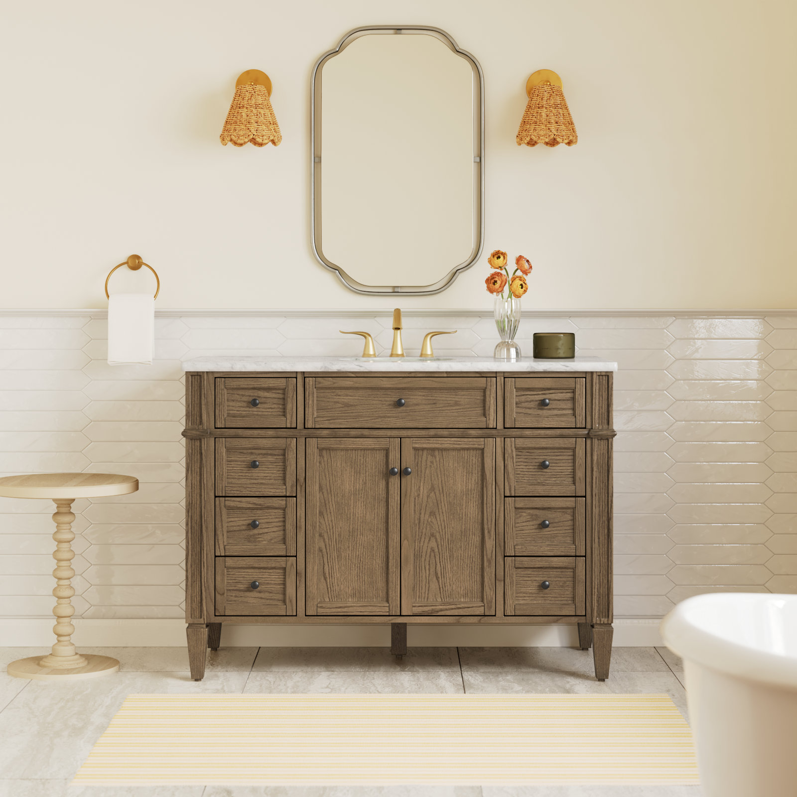 Rivers 48'' Single Bathroom Vanity, Driftwood