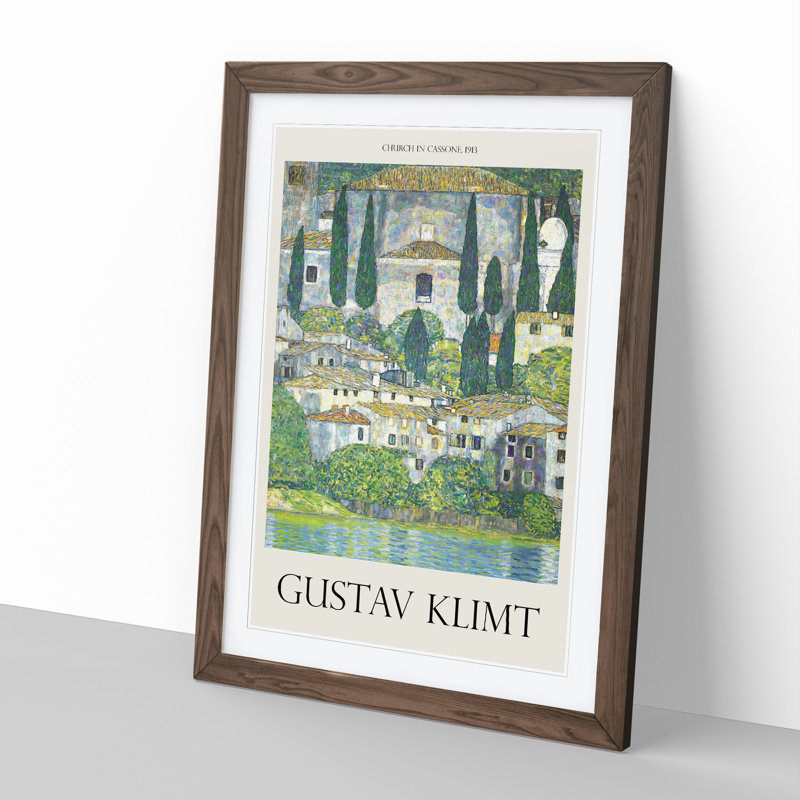 Church in Cassone by Gustav Klimt - Picture Frame Art Prints, Walnut, 48cm H x 36cm W x 2cm D