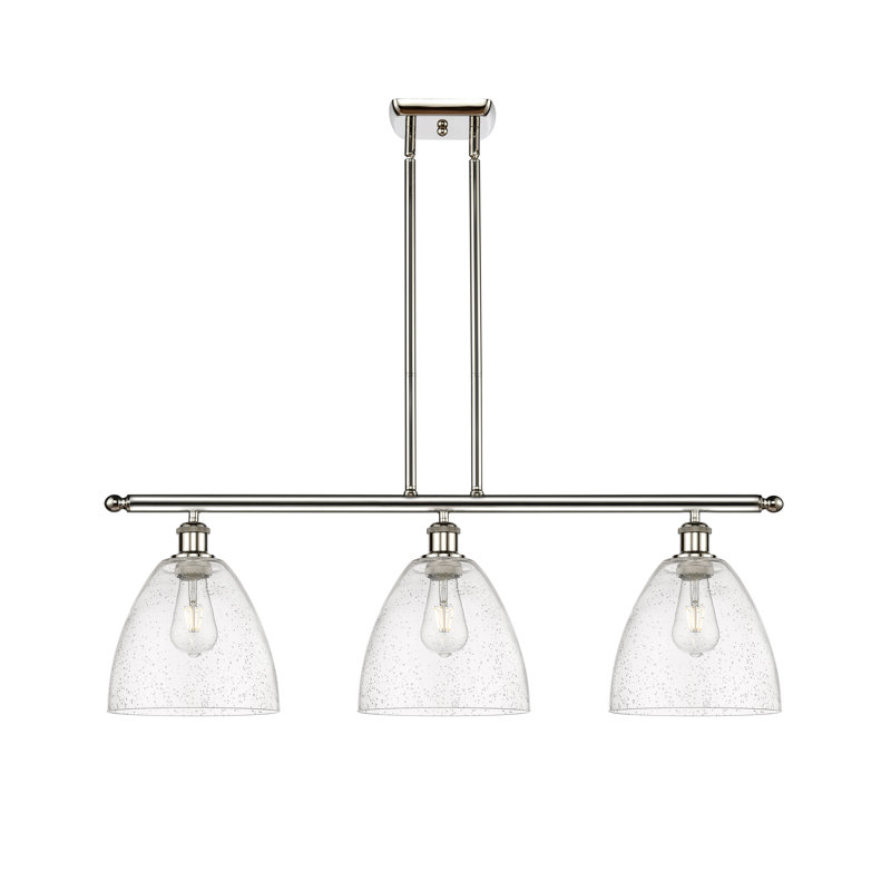 Luminaire suspendu linéaire à 3 lumières pour îlot de cuisine Amren, Ampoule non incluse, H 45,75 po x l 36 po x P 9 po