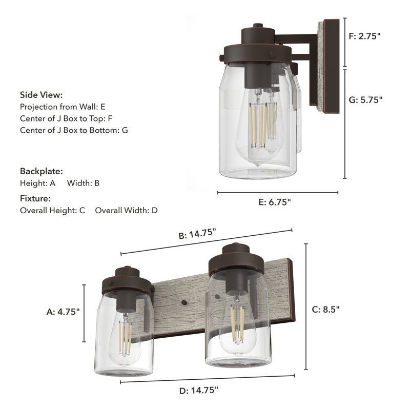 Devon 2 - Light Dimmable Vanity Light, Onyx Bengal