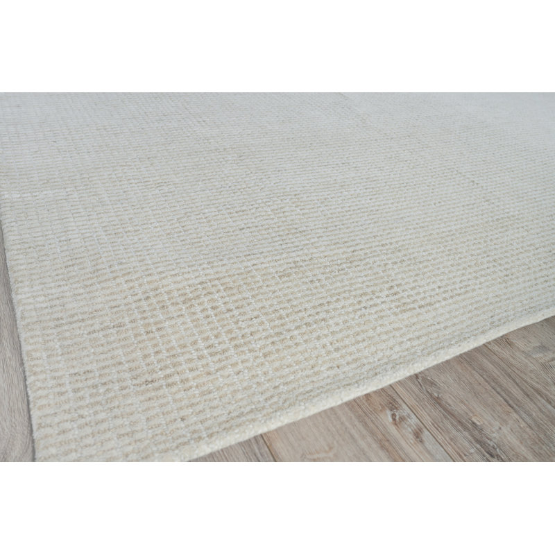 Key West Wool No Pattern And Not Solid Color Area Rug in Light Beige, Rectangle 5' x 8'