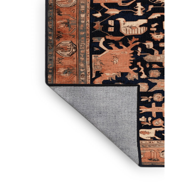 Tapis brun lavable à la machine, Rond 6 pi