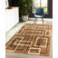 Tapis brun à motif abstrait Jep