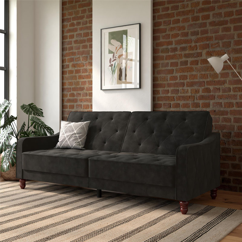 Comacho 3 Seater Velvet Sleeper, Grey