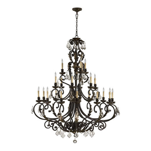Lustre à niveaux 21 lumières façon bougie Ancram