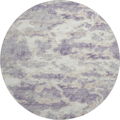 Premium Machine Washable Freixa AMF71 Purple Rug