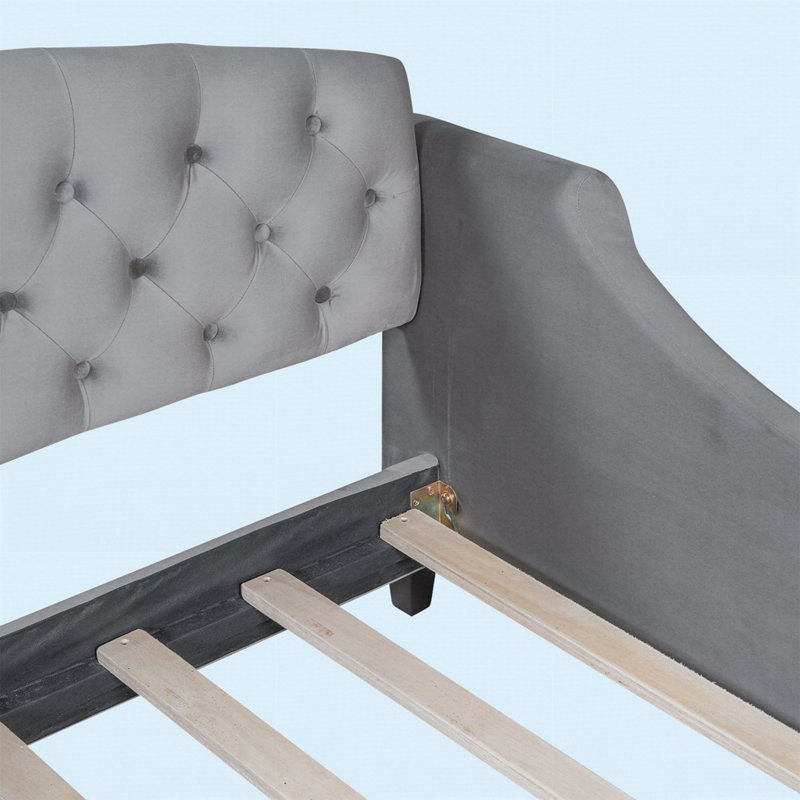 Modern Luxury Tufted Button Daybed, Twin, Gray