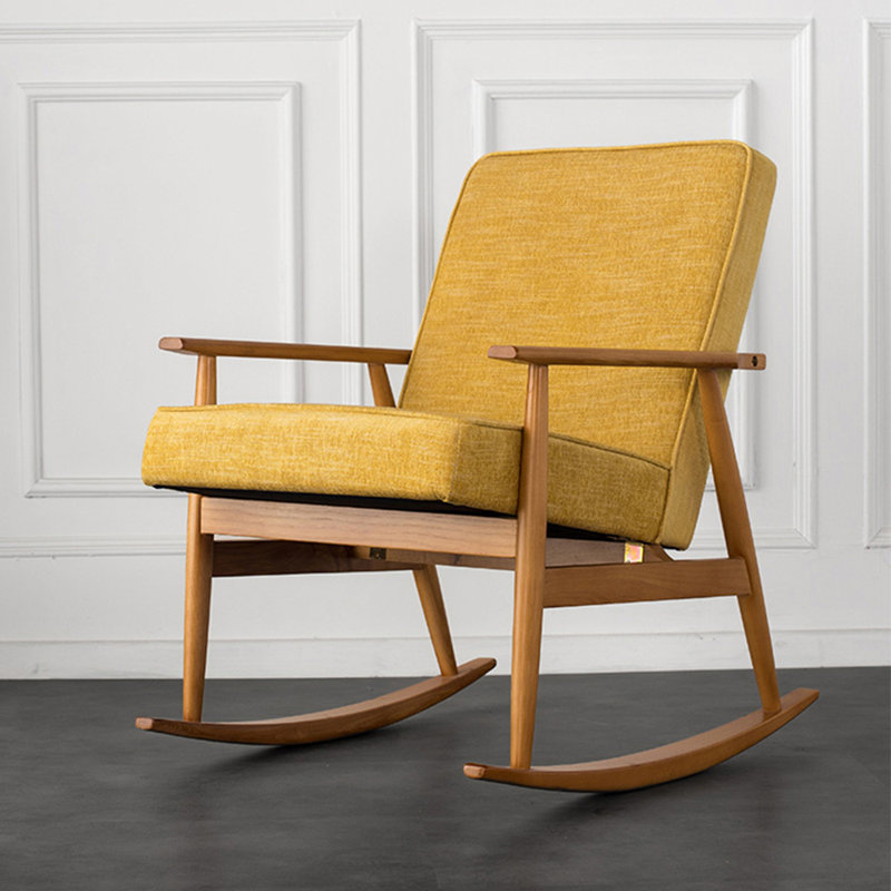 Chaise berçante de ménage en bois massif