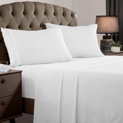 Mellanni 1800 Bed Sheets Queen White