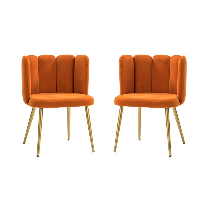 Pieraldo Upholstered Side Chair, Orange