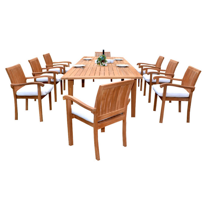 Ensemble repas 11 pièces teck luxueux Digby, 8