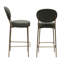 2 tabourets de bar - structure en métal avec accents dorés, dossier et repose-pieds
